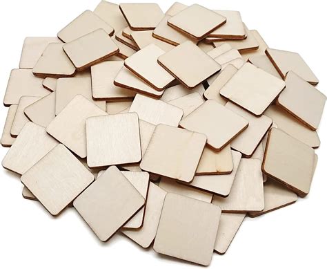 American Elm 25 Pieces 3x3 Inch Wood Squares Unfinished Basswood ...