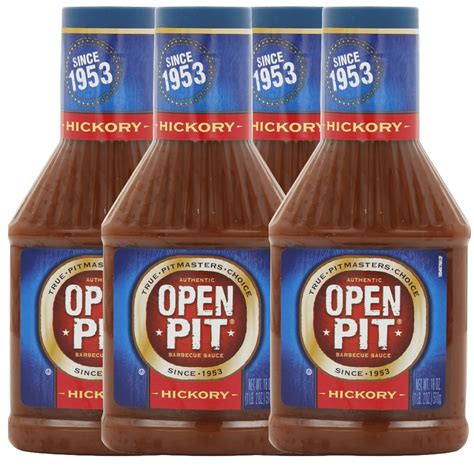 Open Pit Blue Label Hickory Barbecue Sauce, Smoky BBQ Flavor, 18 Oz ...