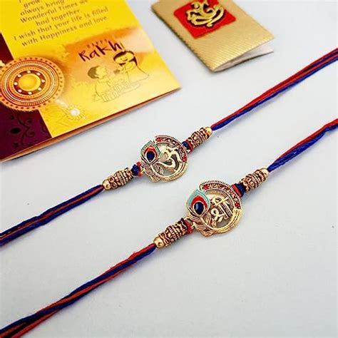 CraftVatika Designer Rakhi for Brother Bhaiya Om Rakhi for Bhai with ...