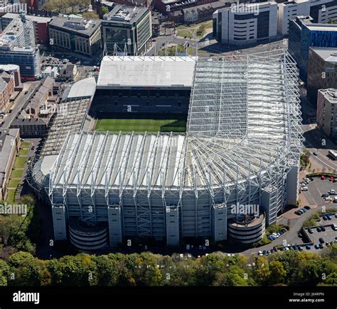 An aerial daytime view of St James' Park football stadium in Newcastle ...