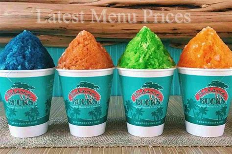 Bahama Bucks Menu Prices - Fresh Menu Prices