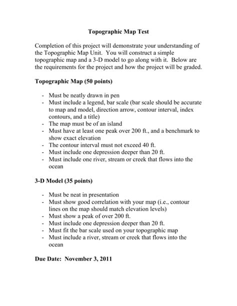 Image result for Topographic Map Test