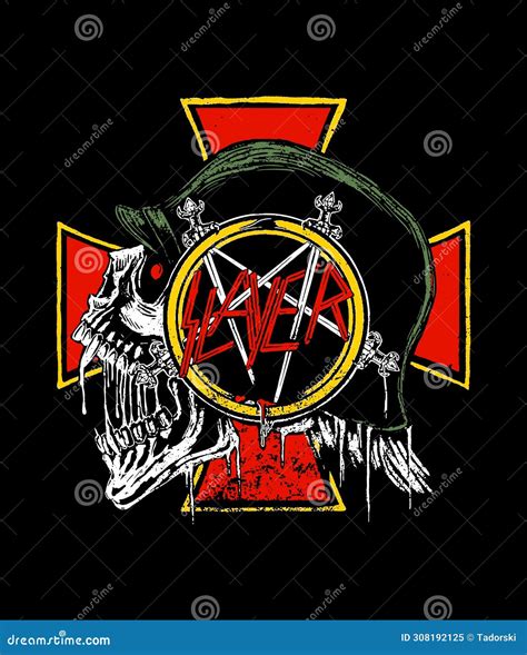 Thrash Metal Band Slayer Vector Logo. Human Skull Illustration ...