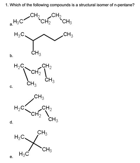 Structural Isomers Of Pentane