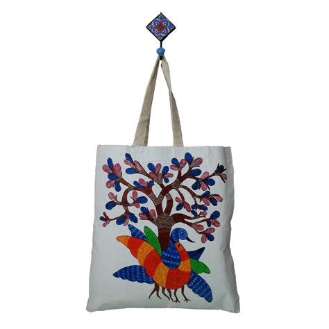 Exquisite hand-painted Cloth Bag with an original Cheriyal Painting ...