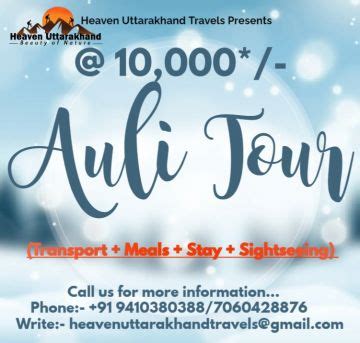 Joshimath - Auli Tour | 02 Nights & 03 Days | M/S Heaven Uttarakhand ...