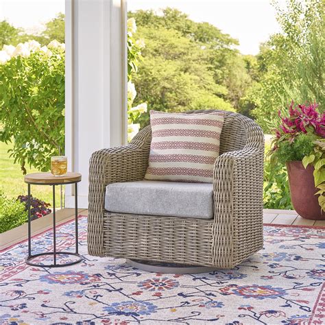 Better Homes & Gardens Bellamy Outdoor 1pk Swivel Glider Chair, Gray ...