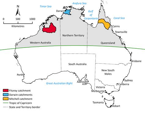 Capricorn Australiamap - Map Of Australia Tropic Of Capricorn ...