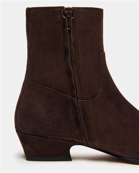 DUSTY Chocolate Brown Suede Women's Ankle Boot – Steve Madden