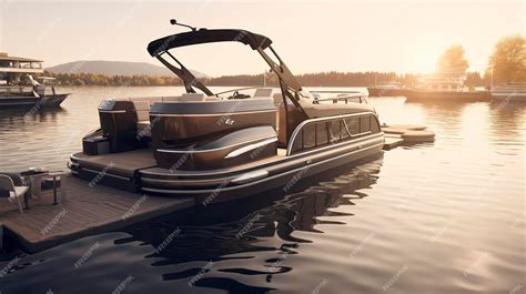 Premium Photo | A photo of a modern pontoon boat equipped for relaxation