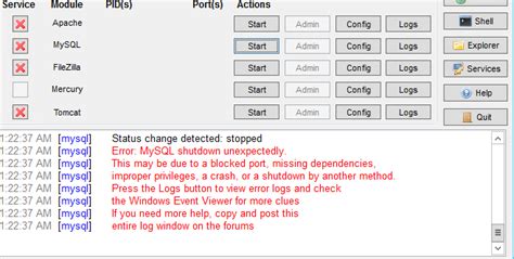 Xampp MySQL Not Starting Error 的图像结果