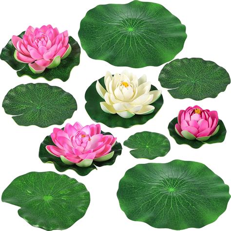 AKAZ Artificial Lotus Flowers and Leaves for Outdoor India | Ubuy