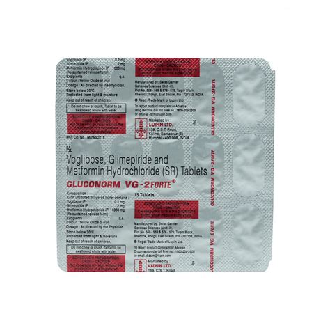 Gluconorm VG 2 Forte Tablet | Uses, Side Effects, Price | Apollo Pharmacy