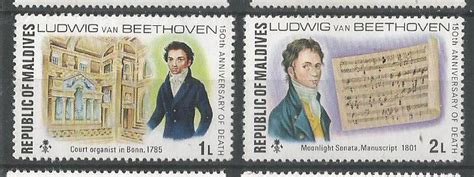 Stamps on Ludwig von Beethoven -Maldives 1977 – Stamp Digest