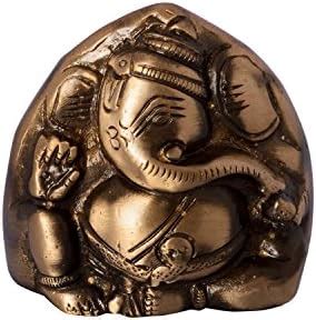 Buy eCraftIndia Lord Ganesha with Masand Brass Showpiece (9 cm x 4 cm x ...