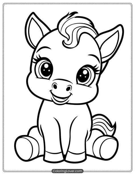 Coloring Pages Cute Horses