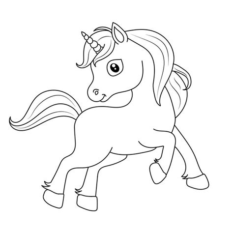 Eenhoorn kinderen kleurplaat vector leeg afdrukbaar ontwerp voor ...