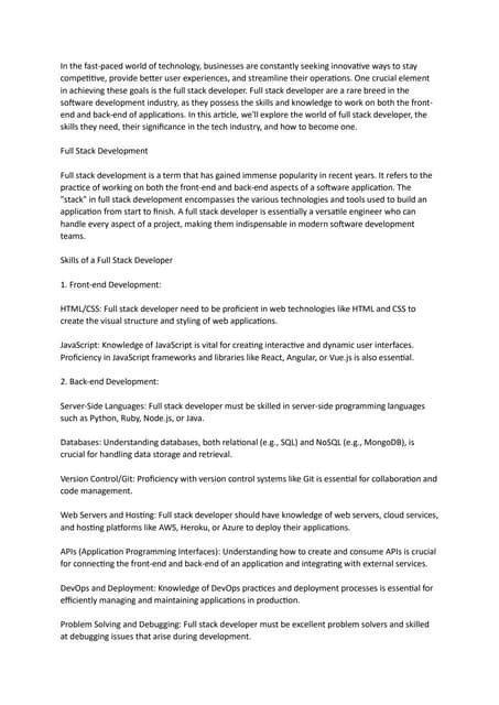 Image result for Full-Stack Development Skills