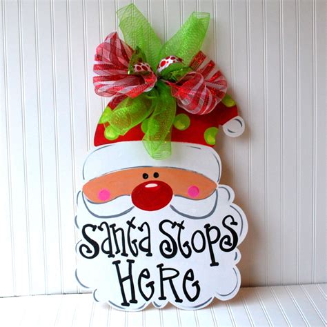 Christmas Decor Christmas Door Decoration Santa Door Hanger