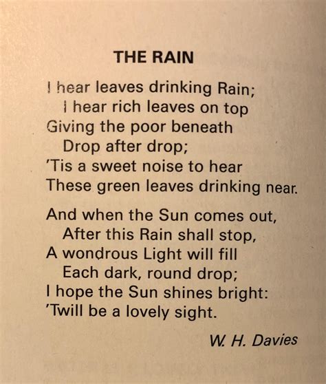 [POEM] The Rain by W. H. Davies : r/Poetry