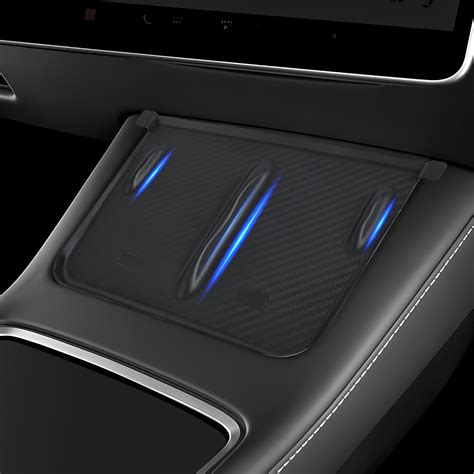 ILOTER Tesla Console Wireless Charging Panel Silicone Mat(Black Carbon ...