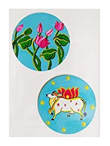 Buy Decorative Wall Plates/Pichwai Wall Art/Wooden Hand Painted Round ...
