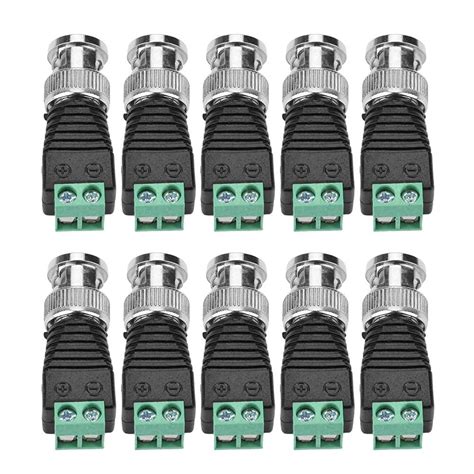 WiredCom® 10 Pcs. BNC Male Connector BNC to 2 Screw Terminal Solderless ...