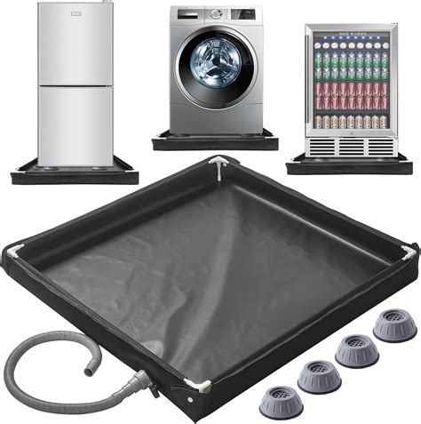 Amazon.com: JZHLLA Washing Machine Pan with Drain Hose and 4 Pcs Anti ...