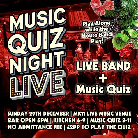 Music Quiz Night LIVE @ MK11 | Live Band & Music Quiz | Sunday 29th ...
