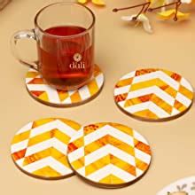 DULI Set of 6 Premium Resin Coasters Tea,Coffee Coasters (10 * 8 cm ...