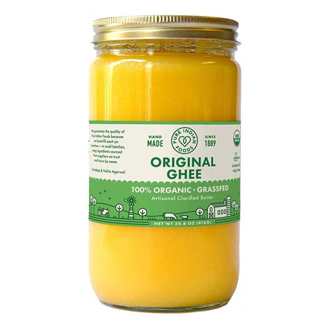 Pure Indian Foods Organic Grassfed Original Ghee 28.8 oz - Made in USA, Non-GMO, Gluten Free ...