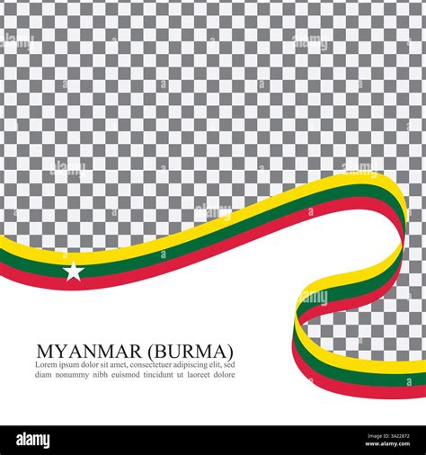 Myanmar national flag ribbon stock vector Stock Vector Image & Art - Alamy