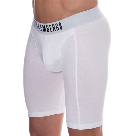 Bikkembergs Long Cotton Boxer Briefs - White | INDERWEAR