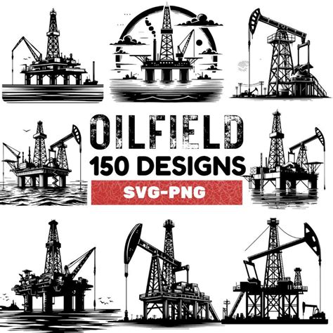 Oilfield SVG Bundle: 150 Oil Rig Pumpjack Designs (SVG, PNG) - Etsy
