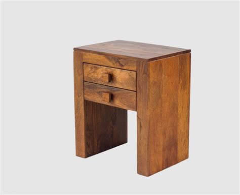 Buy Portugal Solid Wood Two Drawer Bedside Table Online on Furniselan