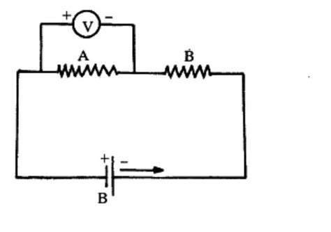 Draw a circuit diagram for a circuit in which two resistors A and B are ...