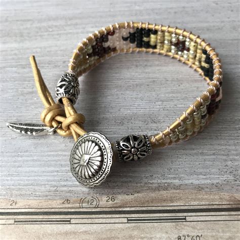 beaded bracelet leather wrap