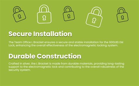 Team Office L Bracket for 600 LBS EM Lock – Aluminum Mounting Bracket ...