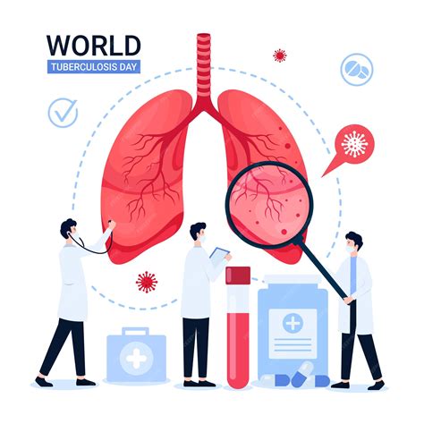 World tuberculosis day, medical illustration of tuberculosis treatment ...
