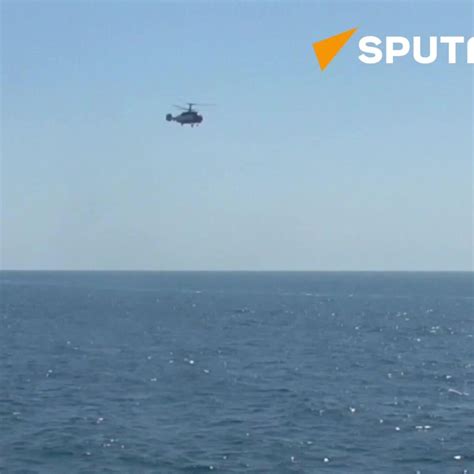 Russian Ka-27 Helicopter Destroys Ukrainian Drifting Mine in Black Sea
