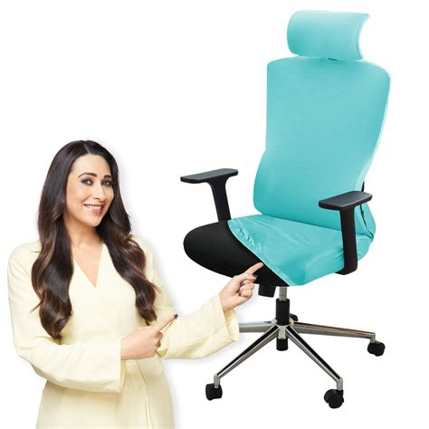 Office Chair Cover with Headrest and Stretchable Chair Seat Covers,Sky ...