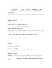 Image result for EViews Cheat Sheet
