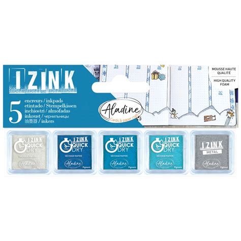 Aladine Stempelkissen Frost Silber / Weiss / Blau 3,3 x 3,3 cm / 5er ...