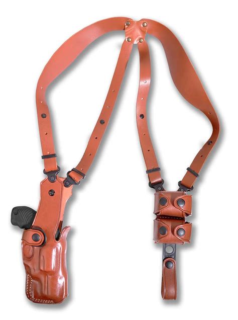 Buy Premium Leather Vertical Shoulder Holster System with Double Speed ...