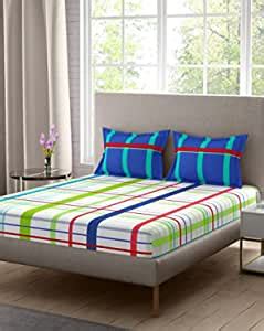Portico New York Galaxy 100 % Cotton Printed 1 Double Bedsheet with 2 ...