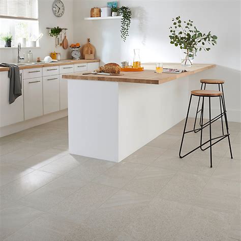 light grey ceramic kitchen floor tiles