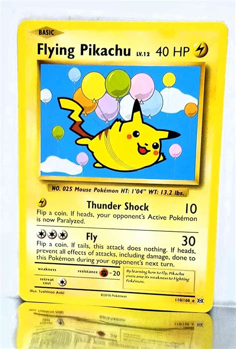 Flying Pikachu 110/108 SECRET RARE Pokemon XY Evolutions TCG NM "SECRET ...
