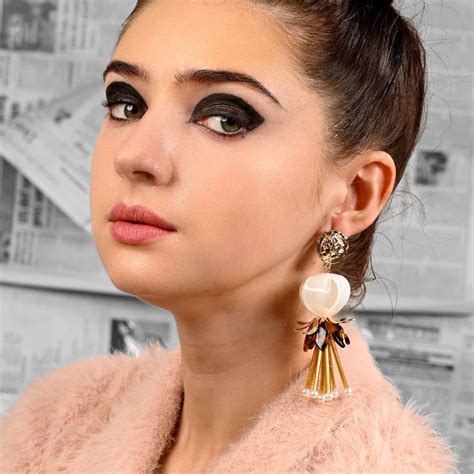 Buy Odette Prismatic Golden Dangling Drop Earrings Online