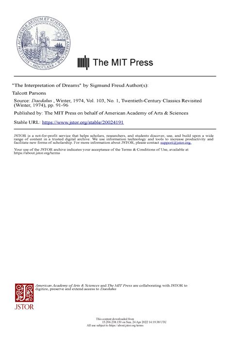 1 final-converted - essay - "The Interpretation of Dreams" by Sigmund ...