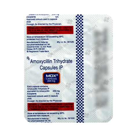 MOX 250MG CAPSULE 15'S, Price, Composition & Generic Alternatives - Medkart